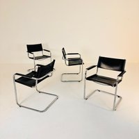 Set Of 4 Model Mg5 Centro Studi Desk Chair By Mart Stam & Marcel Breuer For Matteo Grassi, 1970S Set Of 4 Model Mg5 Centro Studi Desk Chair By Mart Stam & Marcel Breuer For Matteo Grassi, 1970S von MidAgeVintageDE2