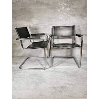 Set Of Black Model Mg5 Centro Studi Desk Chair By Mart Stam & Marcel Breuer 1980S von MidAgeVintageDE2