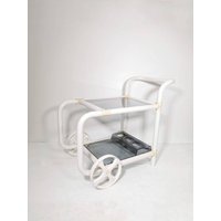 Space Age Design White Serving Cart -Bar Trolly 1980S von MidAgeVintageDE2