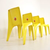 Space Age Set Of 4 Dining Chairs Bofinger Ba1171 Chair By Helmut Bätzner, 1970 von MidAgeVintageDE2
