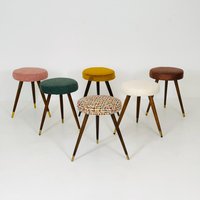 1 Of 6 Mid Century Modern Stools German Tripod Vintage Design 1960S von MidAgeVintageDE