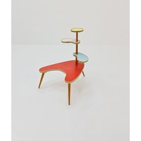 1950S German Plant Stand, Colorful Vintage Mid-Century Minimalist Indoor Stand Side Table Retro Flower Table 1950S German Plant Stand, Colorful Vintage Mid-Century Minimalist Indoor Stand Side Table Retro Flower Table von MidAgeVintageDE