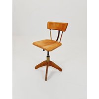 Bauhaus Swivel Office Chair in Solid Wood By Stoll Giroflex , 1950S Bauhaus Swivel Office Chair in Solid Wood By Stoll Giroflex , 1950S von MidAgeVintageDE