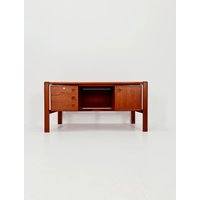 Danish Teak Freestanding Desk By H.p Hansen, Denmark, 1960S von MidAgeVintageDE