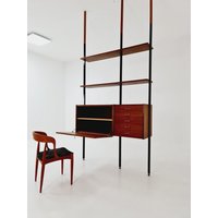 Danish Teak Room Divider Modular Vintage Library Bookcase Shelf-System , 1960S Danish Teak Room Divider Modular Vintage Library Bookcase Shelf-System , 1960S von MidAgeVintageDE