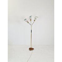 German Modern Three Flex Arms Brass Floor Lamp, Tütenlampe, 1950S German Modern Three Flex Arms Brass Floor Lamp, Tütenlampe, 1950S von MidAgeVintageDE
