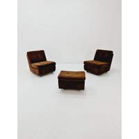 German Space Age Set Of 3 Modular Sofa/Couch in Brown Manchester Fabric By Schwämmle Möbel, 1970S von MidAgeVintageDE