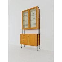 Mid Century Ash Wall Shelving Unit By Hilker For Omnia, Germany, 1960S Mid Century Ash Wall Shelving Unit By Hilker For Omnia, Germany, 1960S von MidAgeVintageDE