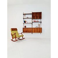Mid Century Danish Rosewood Wall Unit With Bar Cabinet By Poul Cadovius For Cado, Denmark, 1960S Mid Century Danish Rosewood Wall Unit With Bar Cabinet By Poul Cadovius For Cado, Denmark, 1960S von MidAgeVintageDE