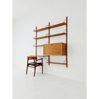 Mid Century Danish Teak Wall Unit With Bar Cabinet & Desk By Poul Cadovius For Royal, Denmark, 1960S Mid Century Danish Teak Wall Unit With Bar Cabinet & Desk By Poul Cadovius For Royal, Denmark, 1960S von MidAgeVintageDE