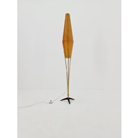 Mid Century German Tripod Floor Lamp in Brass & Cocoon Shade By Klingele For Artimeta 1957S Mid Century German Tripod Floor Lamp in Brass & Cocoon Shade By Klingele For Artimeta 1957S von MidAgeVintageDE