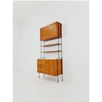 Mid Century Teak Wall Shelving Unit By Hilker For Omnia, Germany, 1960S Mid Century Teak Wall Shelving Unit By Hilker For Omnia, Germany, 1960S von MidAgeVintageDE