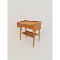 Midcentury Danish Teak Vintage Side Table/ Bedside Table Straight From The Sixties von MidAgeVintageDE