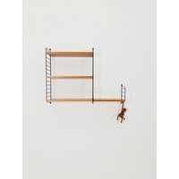 Original Mcm Teak Shelving System - Consists Of Black Lacquered Metal Ladders, From String Stockholm 1960S Original Mcm Teak Shelving System - Consists Of Black Lacquered Metal Ladders, From String Stockholm 1960S von MidAgeVintageDE