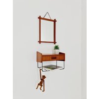 Original Teak Danish Mirror With Beautiful Shelf From The 60S Mirror Original Teak Danish Mirror With Beautiful Shelf From The 60S Mirror von MidAgeVintageDE