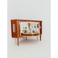 Rare Mid Century Corner German Bar/ Sideboard, 1950S Rare Mid Century Corner German Bar/ Sideboard, 1950S von MidAgeVintageDE