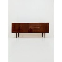 Rare Mid Century Modern German Mahogany Sideboard Model Graz By Mann Möbel, 1950S von MidAgeVintageDE