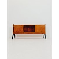 Rare Mid Century Swedish Teak Small Low Sideboard By Bengt Ruda For Nordiska Kompaniet , 1960S Rare Mid Century Swedish Teak Small Low Sideboard By Bengt Ruda For Nordiska Kompaniet , 1960S von MidAgeVintageDE