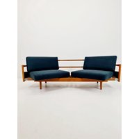 Rare Midcentury Stella Sofa Ash Wood Daybed By Walter Knoll , Germany, 1950S von MidAgeVintageDE