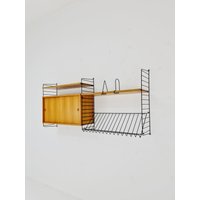 Wall-Mounted Original Swedish String Shelf-System, Drawers, Bookcase Teak By Nils & Kajsa Strinning, 1960S Wall-Mounted Original Swedish String Shelf-System, Drawers, Bookcase Teak By Nils & Kajsa Strinning, 1960S von MidAgeVintageDE