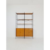 string Shelf-System, Bookcase Teak By Whb Germany, 1950S von MidAgeVintageDE