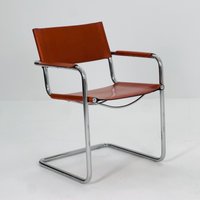 1 Of 4 Model Mg5 Centro Studi Dining Cognac Leather Chairs By Mart Stam & Marcel Breuer For Matteo Grassi, 1980S von MidAgeVintageDE2