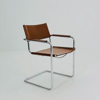 1 Of 6 Model Mg5 Centro Studi Dining Cognac Leather Chairs By Mart Stam & Marcel Breuer For Matteo Grassi, 1980S von MidAgeVintageDE2
