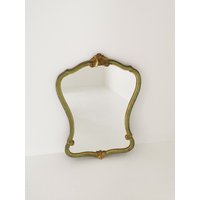 Classic Style Mirror in Gold Leaf With Shaped Frame Italy 80S von MidAgeVintageDE2