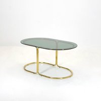 Hollywood Regency Mid-Century Modern Brass Coffee Table With Smoked Glass Top - 1960S, Italy Hollywood Regency Mid-Century Modern Brass Coffee Table With Smoked Glass Top - 1960S, Italy von MidAgeVintageDE2