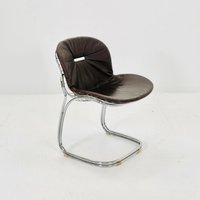 Mid Century Bauhaus Brown Sabrina Dining Chair By Gaston's Rinaldi For Rima , 1970S Italy von MidAgeVintageDE2