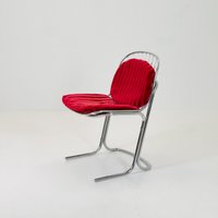 Mid Century Chrome Dining Chair By Gastone Rinaldi, Italy, 1970S von MidAgeVintageDE2