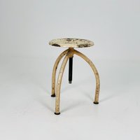 Mid-Century Industrial Adjustable Screw Stool By Ludwig Dellmuth For Chirurg Germany, 1960S von MidAgeVintageDE2