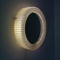 Mid-Century Modern Wall Mirror With Backlight | 1970S Textured Acrylic Vintage Ambient Lighting von MidAgeVintageDE2