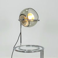 Mid-Century Space Age Table Lamp in Glass & Chrome, 1980S Italy von MidAgeVintageDE2