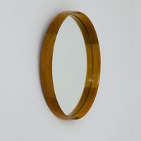 Mid Century Uno & Östen Kristiansson Oak Mirror Luxus Vittsjö Sweden 1960S von MidAgeVintageDE2