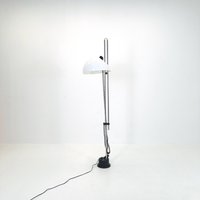 Mid Century White 4026 Floor Lamp in Acrylic Glass & Chrome By Carlo Santi For Kartell Design, Italy, 1970S von MidAgeVintageDE2