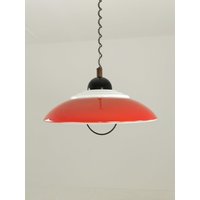 Red Vintage Design Lamp - Designed By Knud Christensen Denmark Ufo Space Age Pendant 1970S von MidAgeVintageDE2