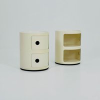 Set Of 2 Space Age Componibili 2-Tier Storage Unit By Anna Castelli Ferrieri For Kartell Model 4965-6-7 Italy, 1970S von MidAgeVintageDE2