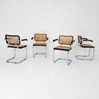 Set Of 4 Mid Century S64 Cantilever Cesca Chair By Marcel Breuer/Bauhaus Design 1980S Italy Set Of 4 Mid Century S64 Cantilever Cesca Chair By Marcel Breuer/Bauhaus Design 1980S Italy von MidAgeVintageDE2