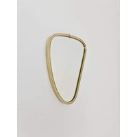 Small Mid-Century Brass Wall Mirror With Braided Hanging Strap By Gregor Raumkunst Germany, 1960S von MidAgeVintageDE2