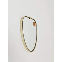 Small Mid-Century Brass Wall Mirror With Braided Hanging Strap From West Spiegel, Germany, 1960S von MidAgeVintageDE2