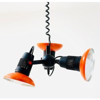 Space Age Atomic Orange Three Adjustable Spot Pendant Lamp 1970S Germany Space Age Atomic Orange Three Adjustable Spot Pendant Lamp 1970S Germany von MidAgeVintageDE2