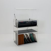 Space Age Plexiglass Vinyl Storage /Stand By Michel Dumas For Roche Bobois 1970S von MidAgeVintageDE2