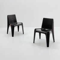 Space Age Set Of 2 Brown Dining Chairs Bofinger Ba1171 Chair By Helmut Bätzner, 1970 Germany von MidAgeVintageDE2