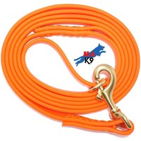 2 Meter Handgenähte Biothane Hundeleine in Neon Orange von MidAtlanticK9
