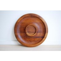 Mid Century Modern Kalmar Designs Teak Rundes Serviertablett Made in Thailand Mid Century Modern Kalmar Designs Teak Rundes Serviertablett Made in Thailand von MidCentury55