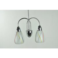 Art Deco Deckenleuchte, Kronleuchter Licht , Kronleuchter, Beleuchtung, Chrom Lampe von MidCenturyEU