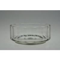 Art Deco Glas Salatschüssel, Salatschüssel Vintage, Vintage Schüssel, Facettierte Glasschüssel, Antike Glasschüssel von MidCenturyEU