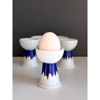 Vintage Arzberg Porzellan Eierbecher - Retro Terrazzo Style, 5Er Set von MidCenturyRover