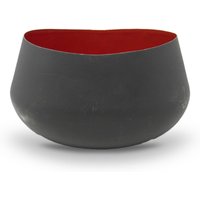 Lackierter Übertopf Aus Aluminium in Rot Und Grau von MidCityVintageGlass